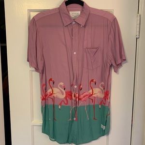 Small flamingo shirt sleeve button down